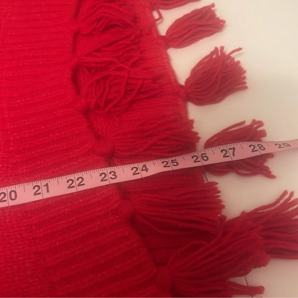 Kate Spade Broome Street Airy Alpaca Tassel Sweater Red Large